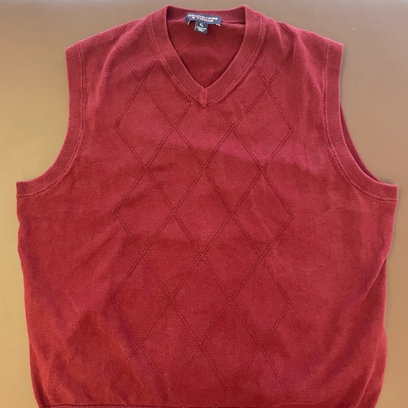 Red Maroon Sweater Vest - Picture 2 of 4